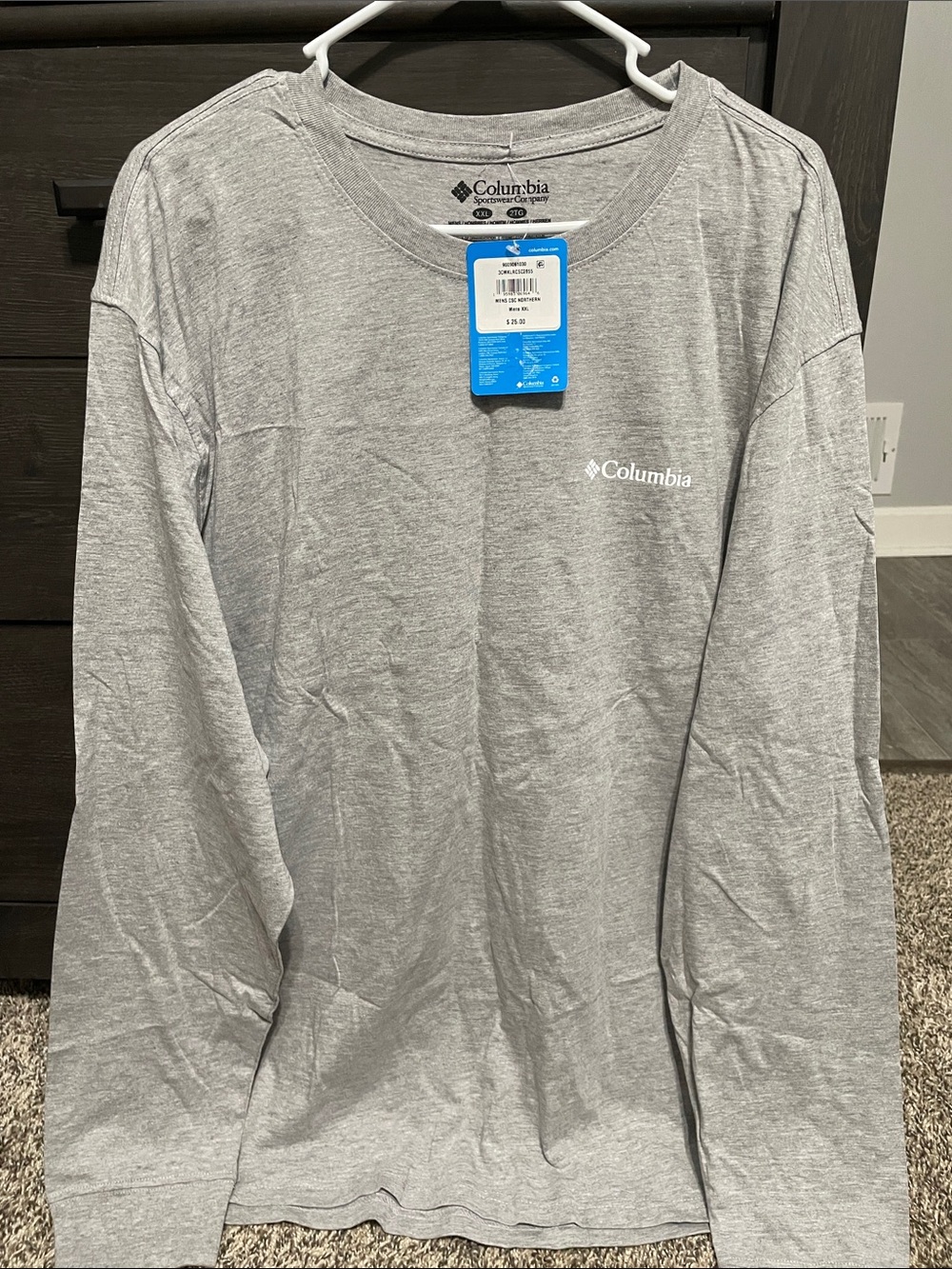 Columbia Men's Long Sleeve Shirt - Light Gray